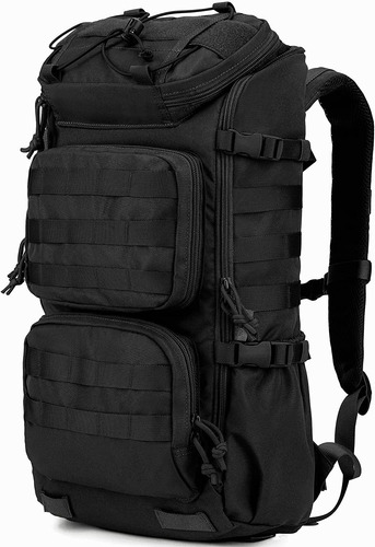 Mochila De Senderismo Tactica Impermeable Negra 28l