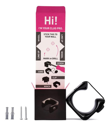 Soporte Pared Bicicleta Mtb 58-69mm Negro Clug Pro Mtb Xl