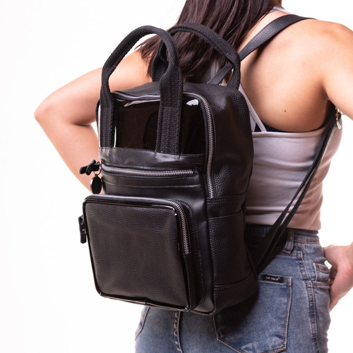 Mochila Grande Cuero Negra Marrón Azul Mujer Salir Cartera 