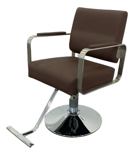 Sillon Barbero Hidraulico Ajustable Marron Estetica Barberia