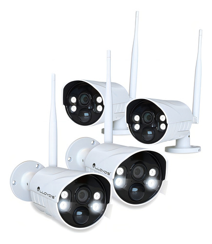 4 Cámaras Ip Wifi Para Exteriores Full Hd 1080p Color Blanco