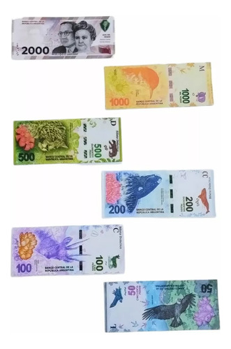 Dinero Billetes De Papel Argentina Juguete Didactico