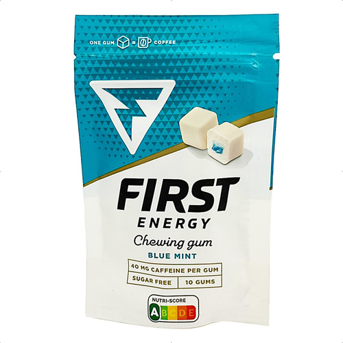 Chiclete Energético First Energy Gum Cafeína Sabor Hortelã