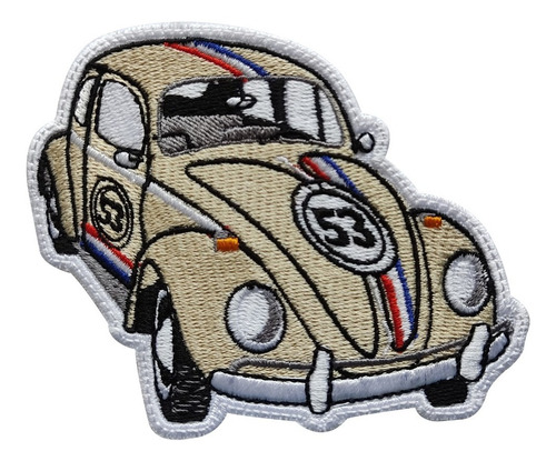 Aplique, Parche Bordado Herbie Volkswagen Sedán Numero 53 