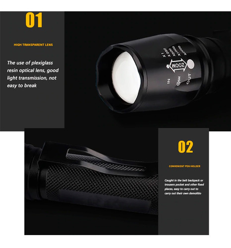 Imagem 7 de 9 de Lanterna Tática Profissional Police 16500w 460000 Lumens Up!