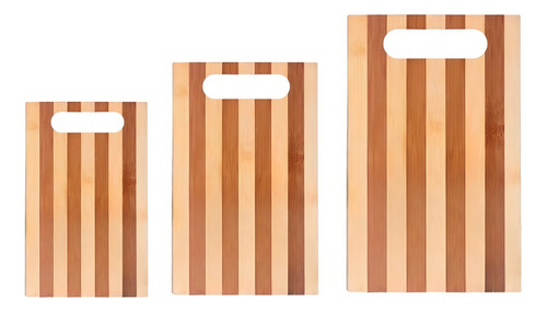 Set X 3 Tabla Para Picar Cortar De Madera Bambu 3 Medidas