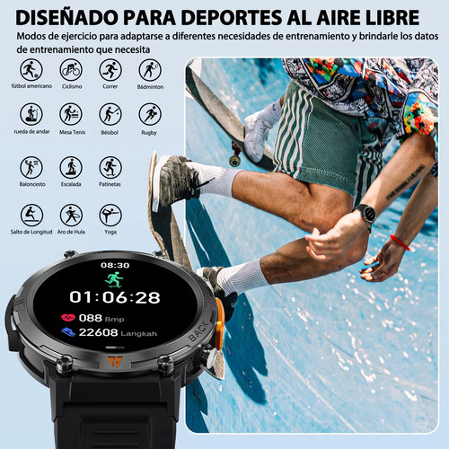 Lsreloj Inteligente Táctico Eigiis Ke3 Linterna Con Doble Corrti
