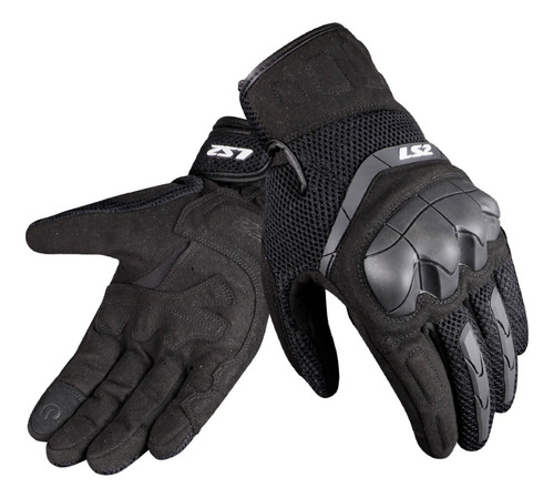 Guante de motociclista Ls2 Kubra, color negro, talla L