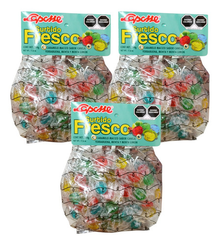 Caramelo Surtido Fresco 1kg Canela Yerbabuena Menta Limón