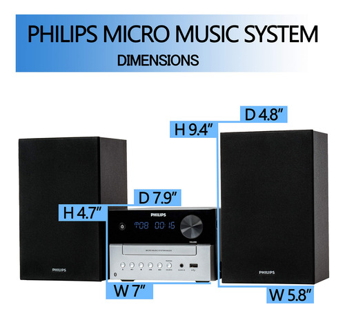 Sistema Estéreo Bluetooth Philips Para Casa Com Leitor De Cd