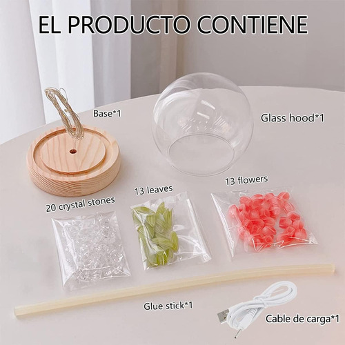 Lámpara Recargables Nocturna De Tulipanes Diy Flores Simulad