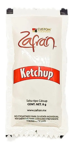 Catsup Zafran Caja 1008 Sobres 8g C/u Custom