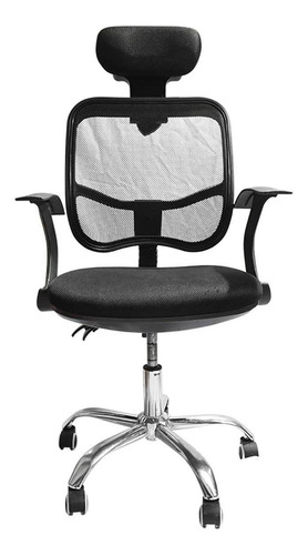 Imagen 6 de 6 de Silla De Oficina Gerencial En Malla Negra Ergonómica