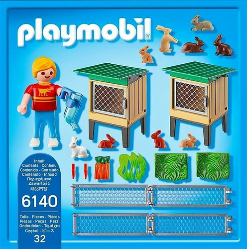 Playmobil 6140 Country Granja Conejeras Conejos Orig Intek