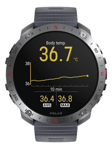 Relógio externo Polar Grit X2 Pro Premium, cor cinza, tamanho S/l