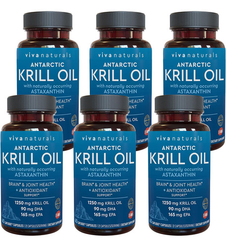 Aceite De Krill Antartico 1250 Omega 3 Astaxantina 360 Cap