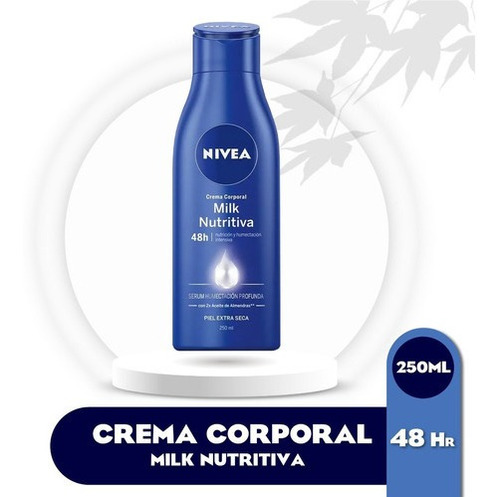 Imagen 1 de 1 de Crema Corporal Nivea Milk Nutritiva Piel Extra Seca 250 Ml