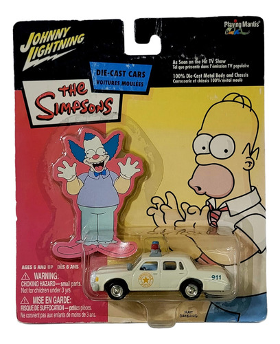 Johnny Lightning - Chief Wiggums Police Cruiser Krusty Branco