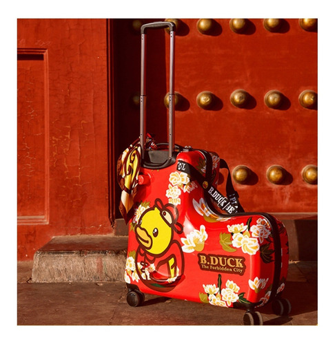 Imagen 4 de 8 de Bolso Maleta Viaje Niños Con Asiento Diseño Floral B.duck