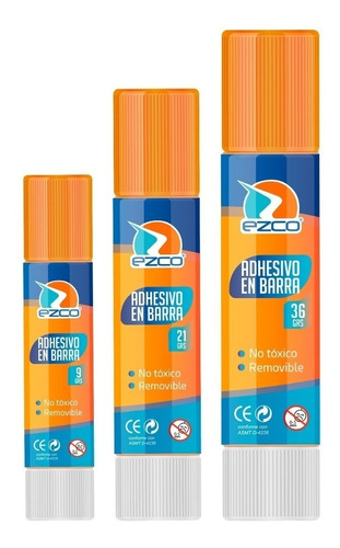 Adhesivo En Barra Ezco 36grs X 12 Unid.