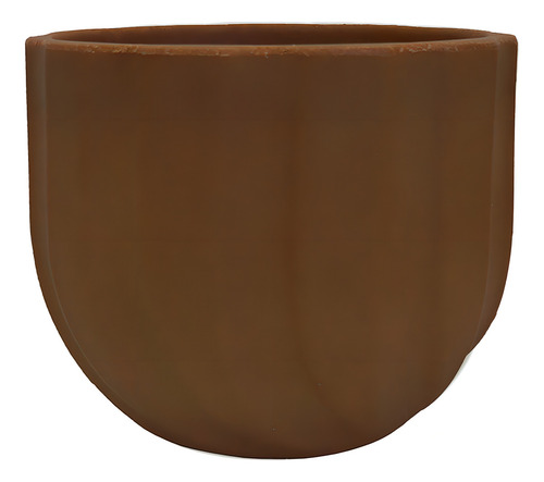Maceta Floridis Plástico Premium 18 Cm Diseño Moderna Interior Exterior Spello Ondulato Color Ocre