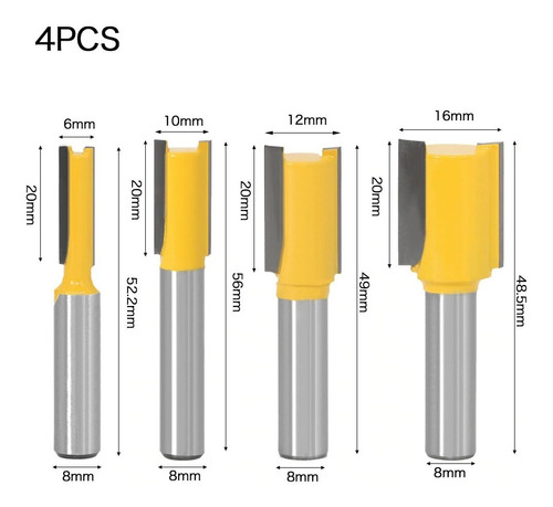 Fresas Rectas Router Fresadora Tupi Carpintería