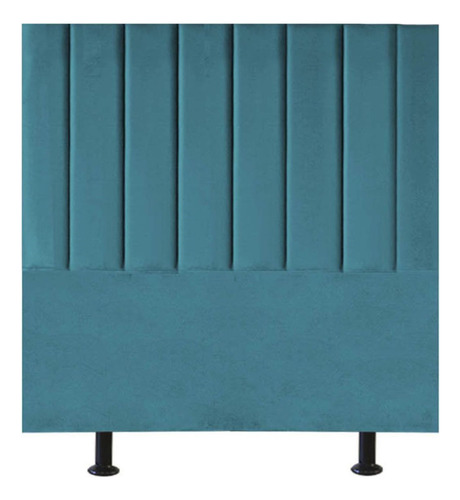 Cabeceira Estofada Cama Solteiro 90 Cm Sophia Carla Suede Cor Azul-turquesa