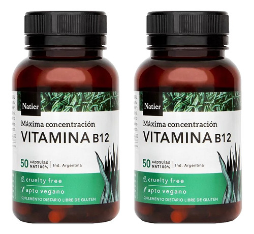 Vitamina B12 Natier Cápsulas Vegano Pack X2 Unidades