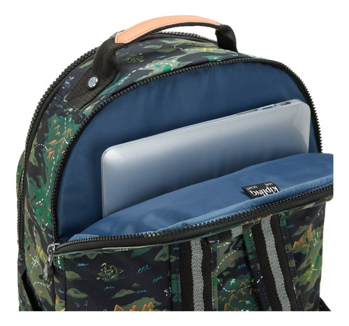 Mochila Kipling Seoul Lap Color Camo Treasure 100% Verde Oscuro Camo Treasure