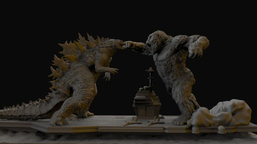  Archivo Stl Impresión 3d - Godzilla Vs Kong Diorama