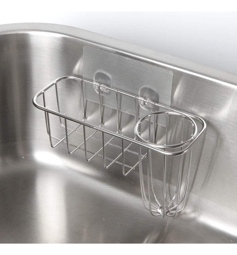 Soporte De Esponja 3 En 1 Para Fregadero De Acero Inoxidable