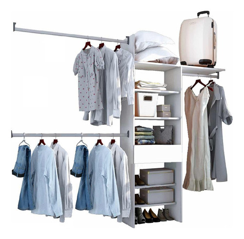 Closet Interior Sistema Abierto En Melamina Kit Ca 160-240a