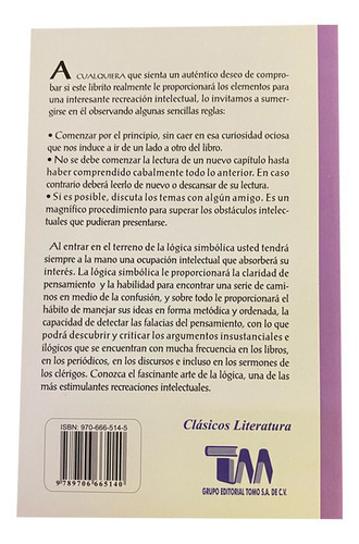 El Juego De La Lógica. Lewis Carroll, De Lewis, Carroll. Grupo Editorial Tomo, Tapa Blanda En Español