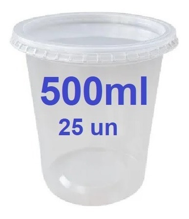 Imagem 2 de 4 de 25unid Pote Descartável Redondo 500ml C/tampa Sopa Oferta