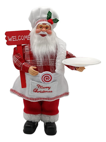 Mc Figuritas Chef Santa, Estatuilla Navideña Papá Noel,