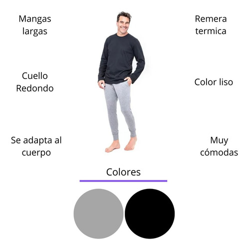 Remera Camiseta Pijama Hombre Manga Larga Alg Dufour 11899