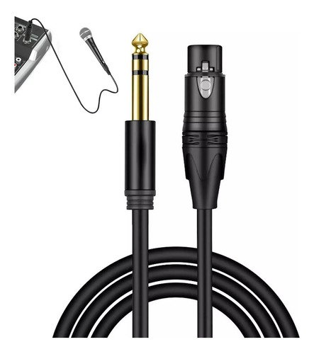 Cable De Audio Trs Plug 6,35 Mm A Xlr Hembra Balanceado 3 Mt