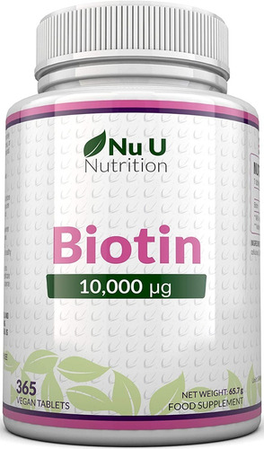 Biotin Biotina 10,000 Mcg 365 Pastillas Importado Europa