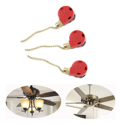 Interruptor De Ventilador De Techo Queenly-3 Piezas, 3 Veloc