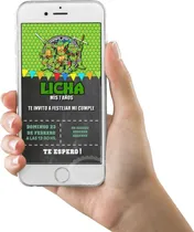 Comprar Tortugas Ninja Invitación Tarjeta Digital Imprimible Whatsap