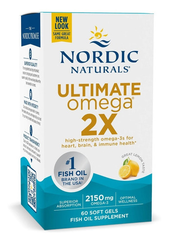 Imagen 2 de 6 de Omega 3 Ultimate Omega 2x 2150 Mg 60 Sofgel Nordic Naturals