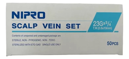 Scalp Vein 23 G X 3/4 Caja X 50 Unidades Nipro