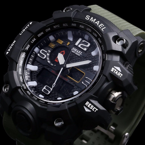 Rel?gio Digital Smael ? Prova D'?gua 1545 Montre Homme Cinza