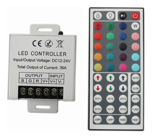 24 Teclas Led Ir Rgb Mando A Distancia Para Rgb Smd 3528 505