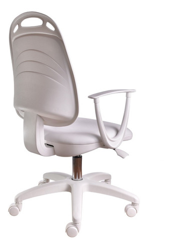 Silla de escritorio Diva ergonómica blanca con tapizado de cuero sintético