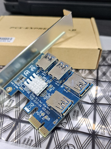 Multiplicador Riser Pci-e 1x A 16x A 4 Usb3.0 Adaptador Btc.