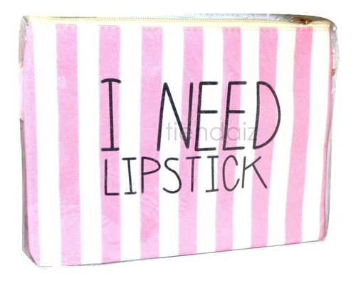 ¡ Cosmetiquera All I Need Is Mascara Lipstick Vintage Moda !