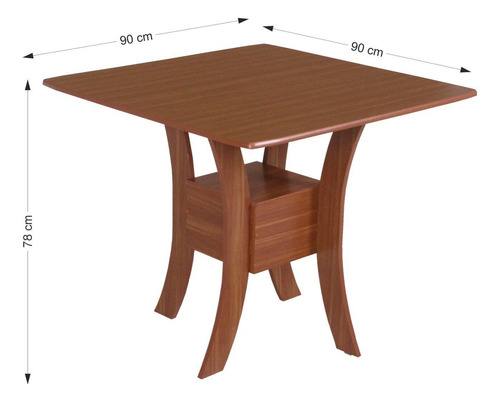 Conjunto Sala De Jantar Mesa Quadrada Amanda Com 4 Wt