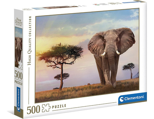 Rompecabezas 500 Piezas Elefante Atardecer Africa Clementoni