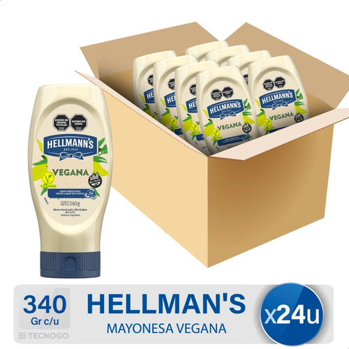 Caja Mayonesa Hellmann's Vegana Sin Tacc Pack Mejor Precio
